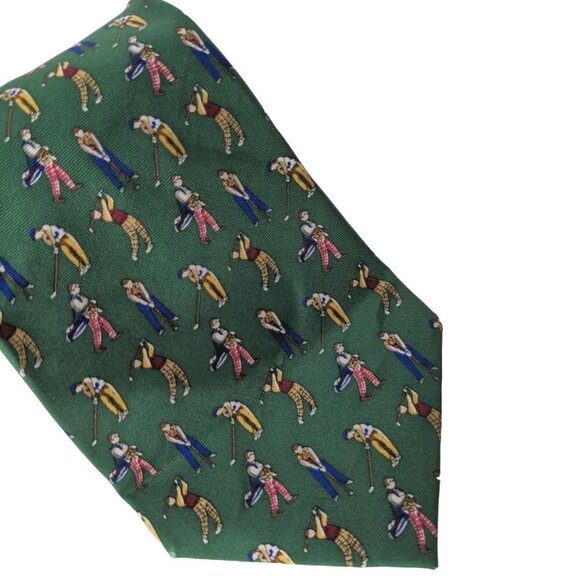 Museum Artifacts Golf Golfer Silk Necktie - Picture 3 of 6